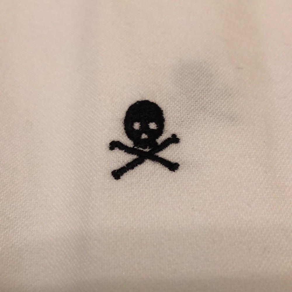 Polo by Ralph Lauren White Button-Down Shirt with Black Skull Embroidery - Picture 6 of 6